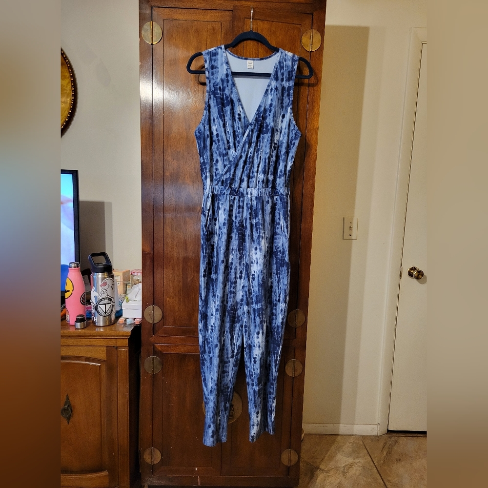 Old Navy Active Breath On Blue Tie-dyr Jumpsuit Romper M